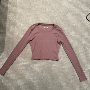 Madewell - Fine Ribbed Supercrop Crewneck Long-Sleeve / X-SMALL / PALE THISTLE